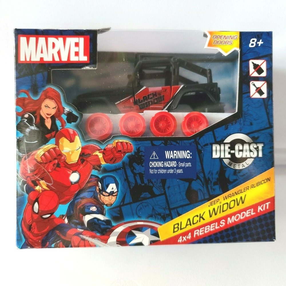 Marvel 4x4 Rebels Die Cast Model Kit Cap America Iron Man Spider-Man Black Widow - Picture 7 of 8